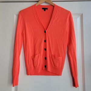 J. Crew Vibrant Orange Cardigan Sweater